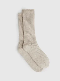 Avoine - Reiss - Chaussettes Carmen en tricot côtelé et cachemire