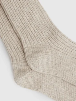 Avoine - Reiss - Chaussettes Carmen en tricot côtelé et cachemire