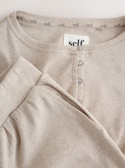 Avoine - soi-même. Pyjama côtelé boutonné