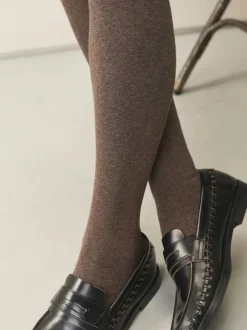 Avoine/chiné neutre - Lot de 2 collants en maille à poignée chaude
