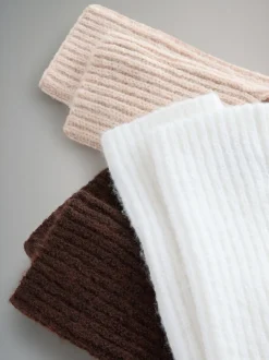 Avoine/MARRON CHOCOLAT/Crème - The Set lot de 3 gants en maille sans doigts