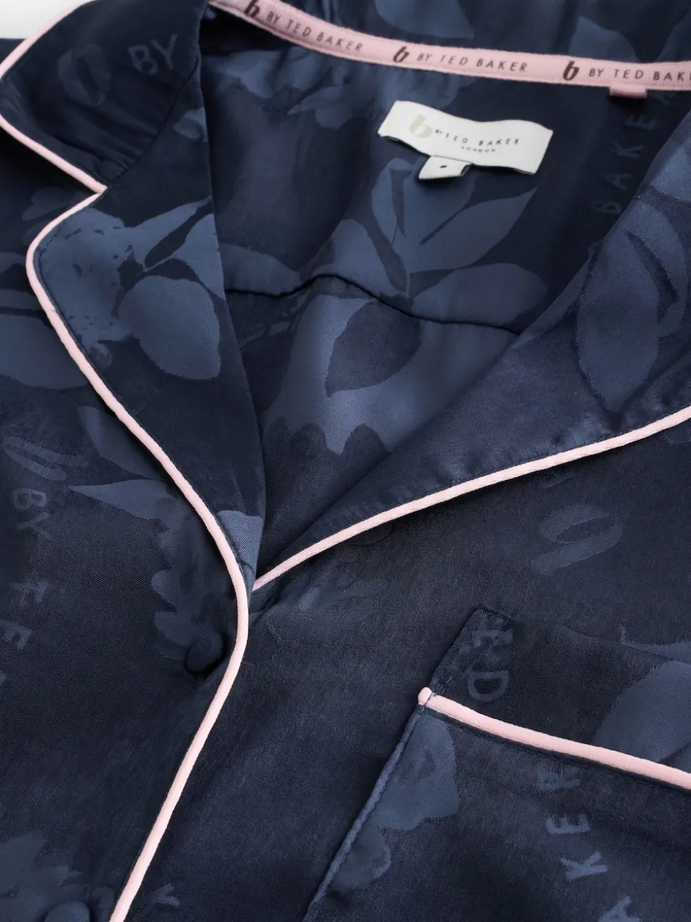 B by Ted Baker pyjama boutonné en jacquard bleu marine