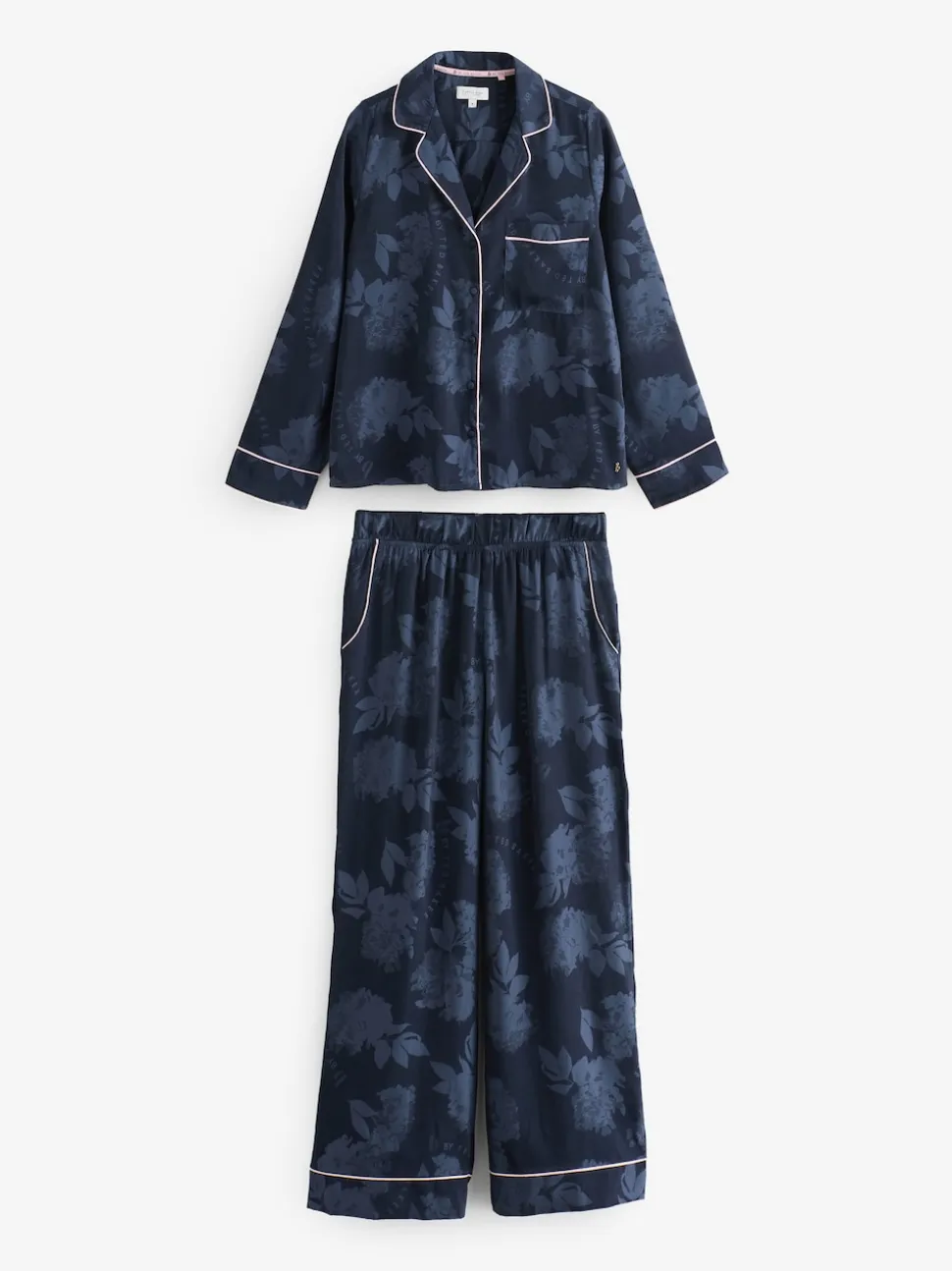 B by Ted Baker pyjama boutonné en jacquard bleu marine