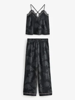 B by Ted Baker Pyjamas caraco Noir Fleuri en jacquard