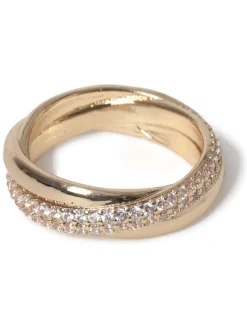 Bague pavée Aela ton Or à motif diamant