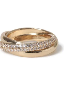 Bague pavée Aela ton Or à motif diamant