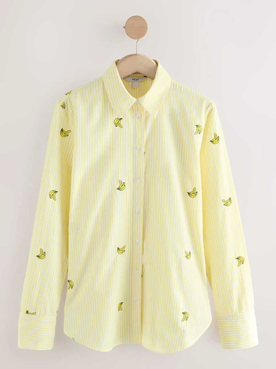Banane à rayures jaune et blanche - Chemises à manches longues brodées