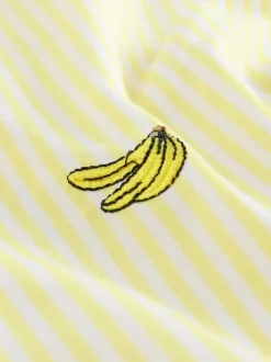 Banane à rayures jaune et blanche - Chemises à manches longues brodées