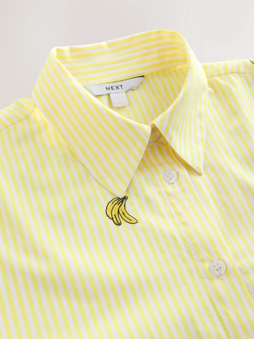 Banane à rayures jaune et blanche - Chemises à manches longues brodées