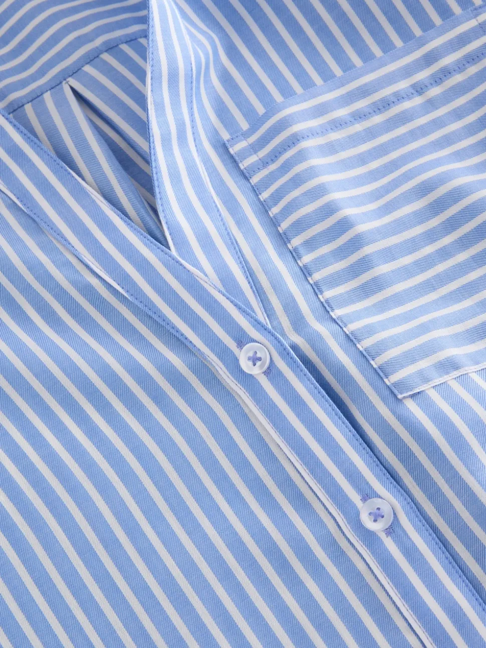 Bande bleue - Chemise décontractée douce à manches longues et col en V