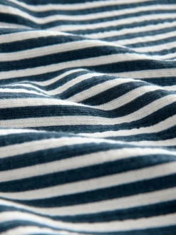 Bande bleue - Robe mi-longue boutonnée en jersey