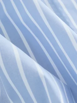 Bande bleue/blanche - Chemise extensible ajustée Essential à manches longues
