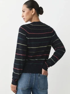 Bande d'arc-en-ciel - Pull col rond riche en coton au toucher doux