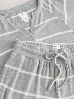 Bande grise - Pyjama confortable à manches longues