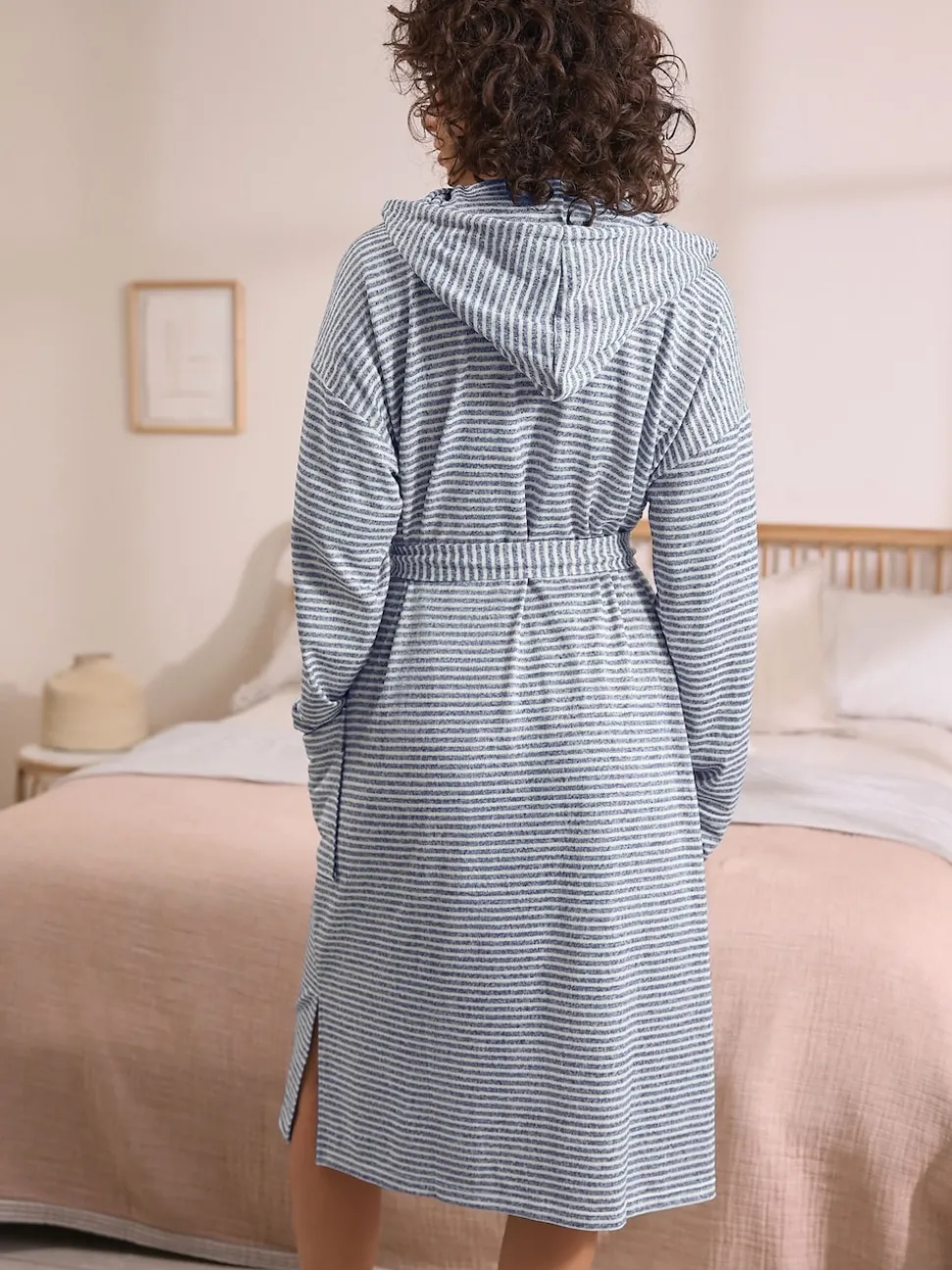 Bande grise - Robe de chambre légère douillette
