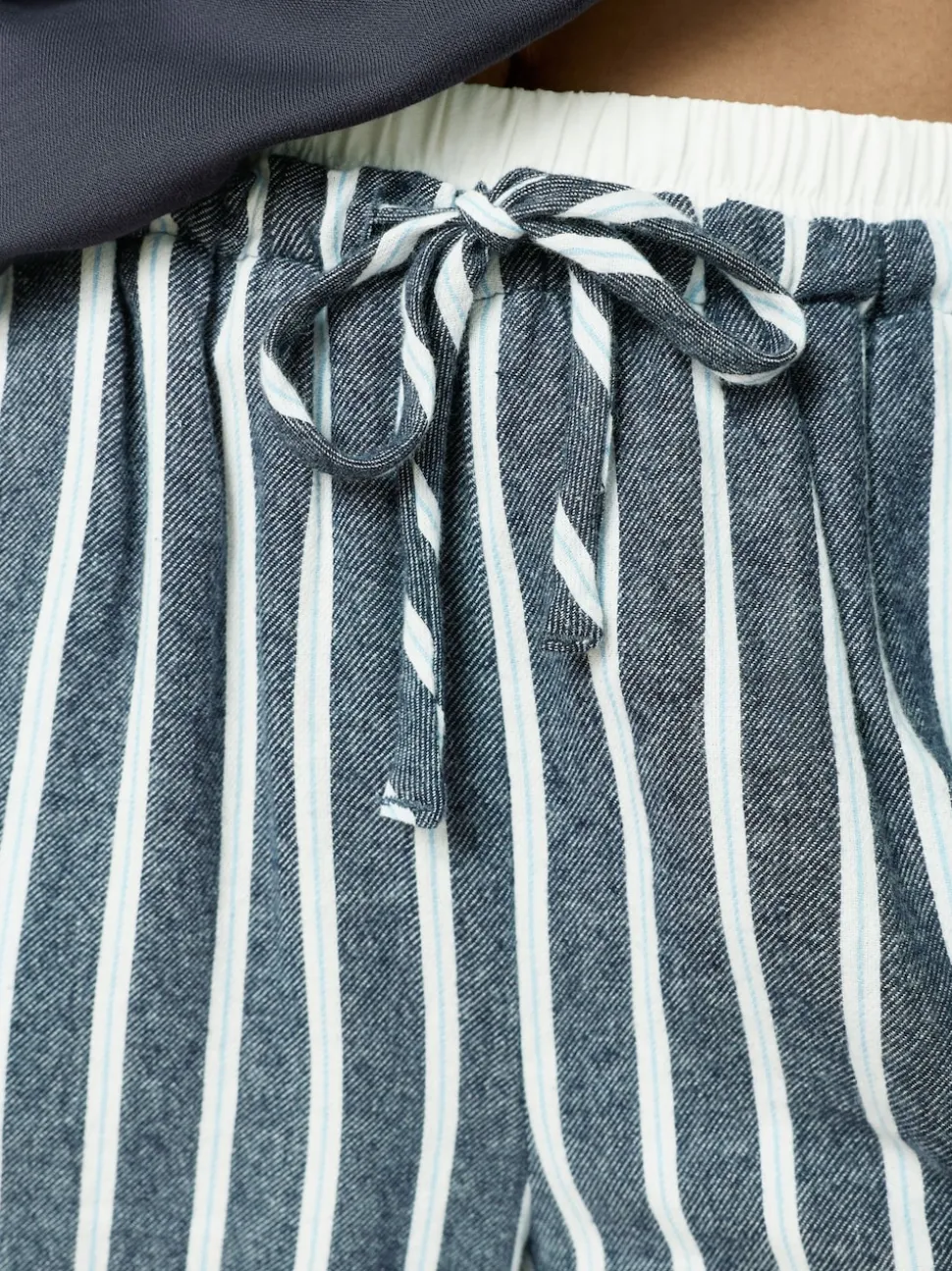 Bande marine - Ensemble sweat-shirt à demi-zip et pyjama en flanelle