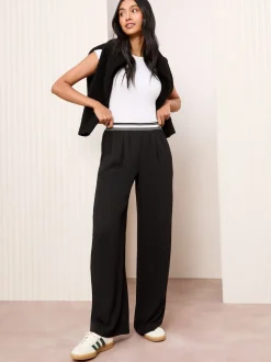 Bande noire - Pantalon ample Friends Like These taille élastique