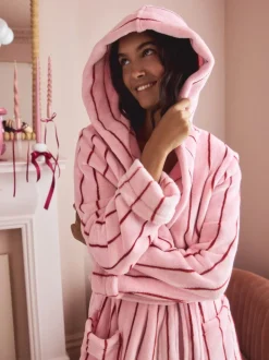 Bande rose - Robe de chambre douillette