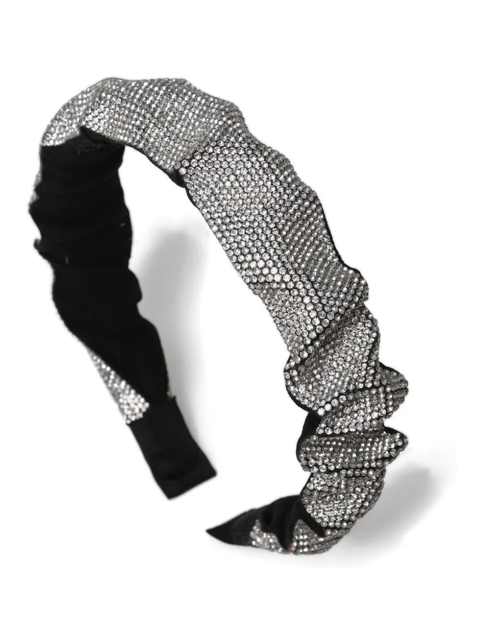 Bandeau noir scintillant froncé Aela