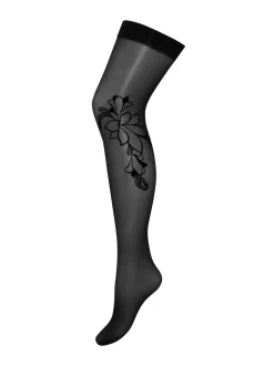 Bas Pour Moi Icon floqué de fleurs 15 deniers