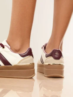 Baskets de sport Lipsy Coupe large blanches et bordeaux
