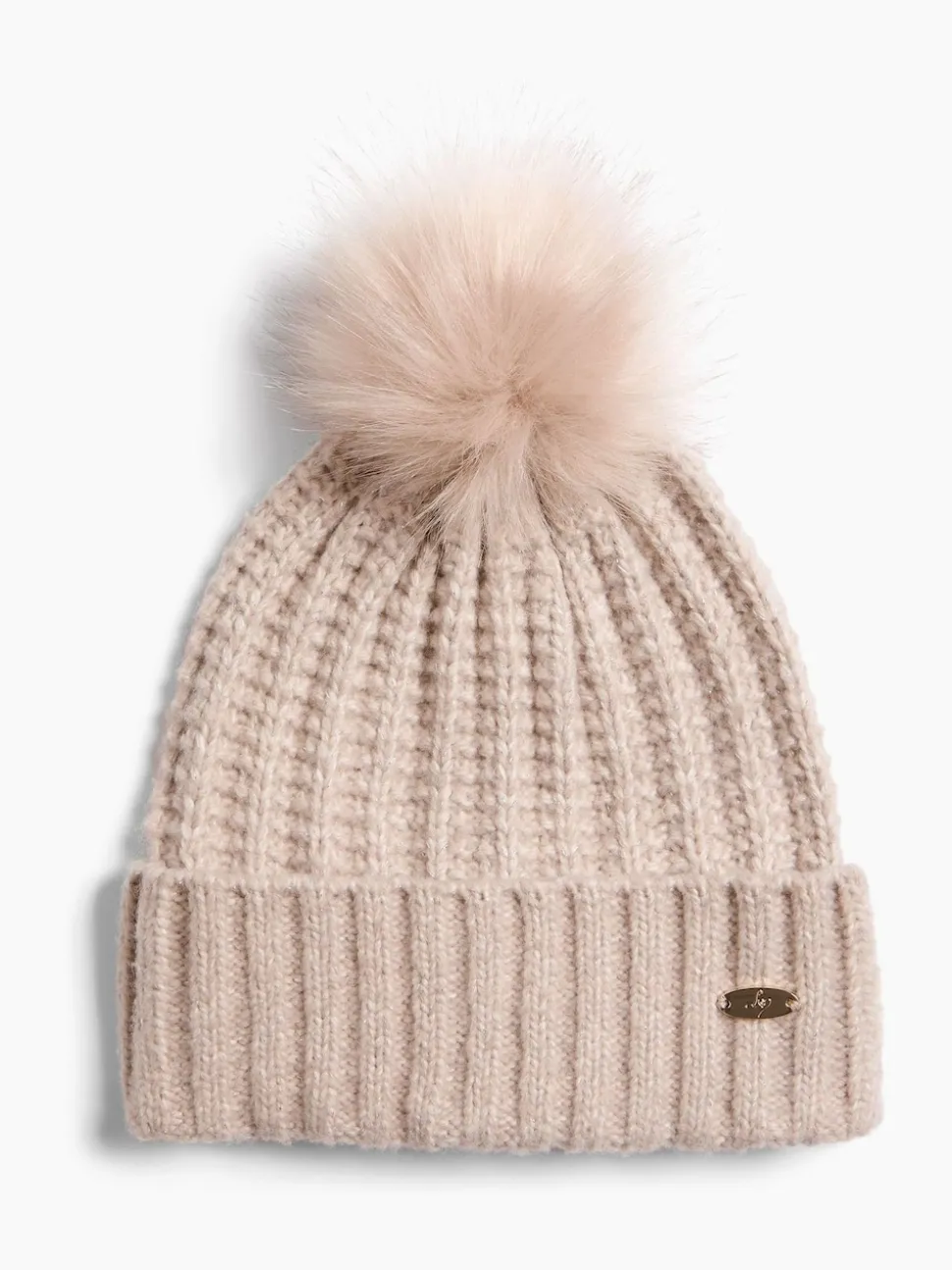beige - Lipsy Chapeau à pompon côtelé scintillant