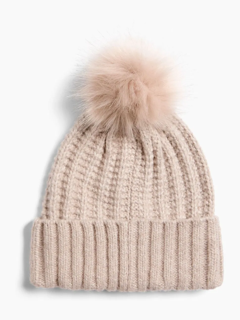 beige - Lipsy Chapeau à pompon côtelé scintillant
