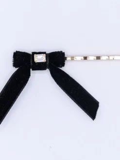 Bibi Bijoux lot de 2 poignées noires à cheveux avec nœud