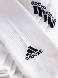 Blanc - Adidas Chaussettes basses matelassées 3 Pack