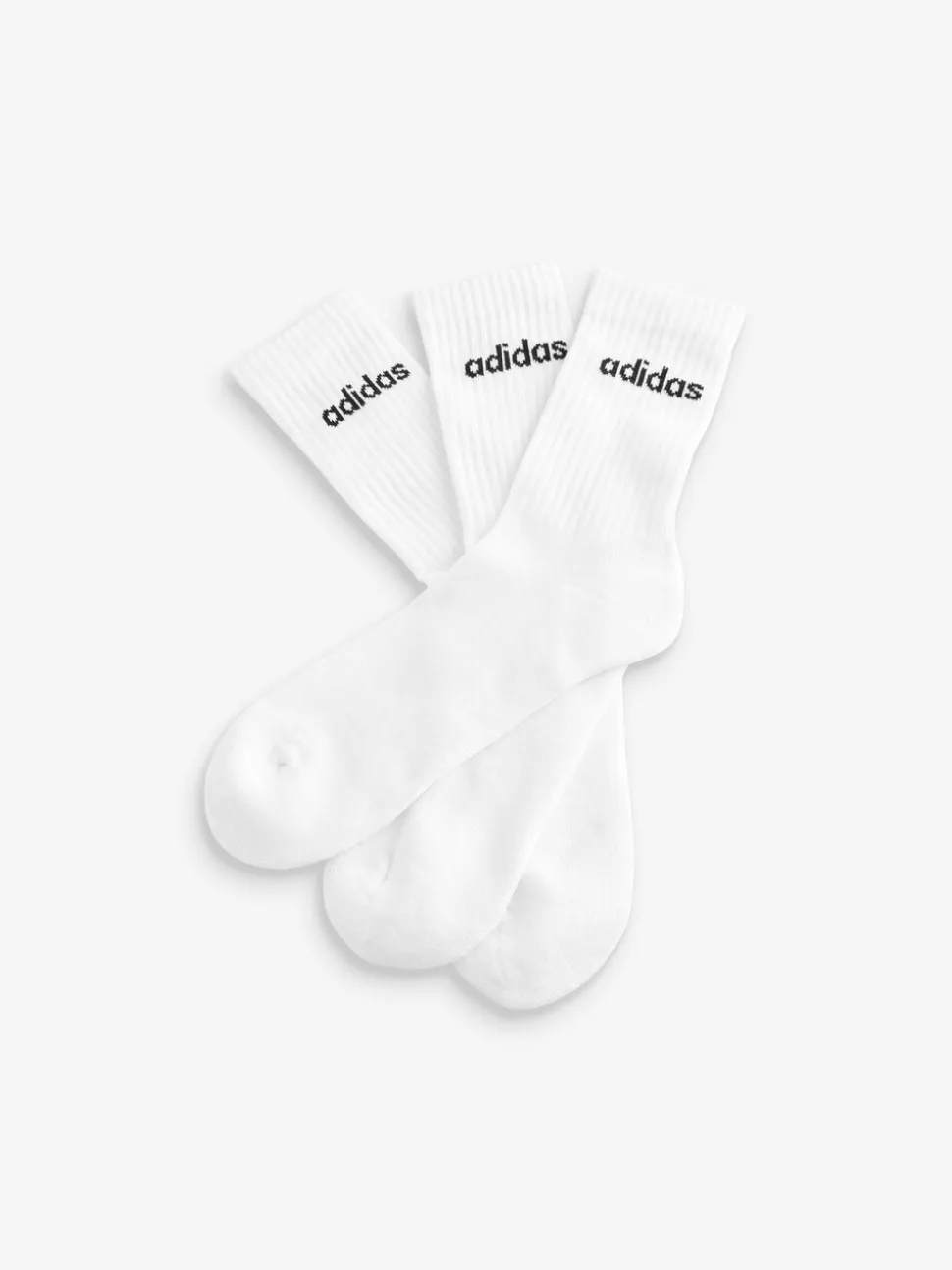 Blanc - Adidas Linear Crew Cushioned Socks 3 Pack
