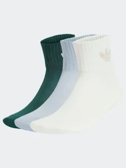 Blanc - adidas originals Paquet de mi-chaussettes 3