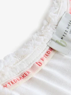 Blanc - B by Ted Baker Robe blanche Blend en lin fleurie Beach