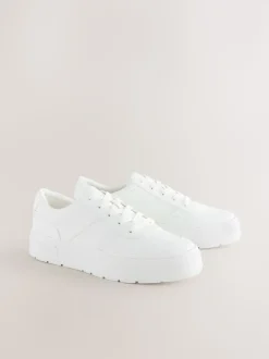 Blanc - Baskets à lacets épaisses Cleat