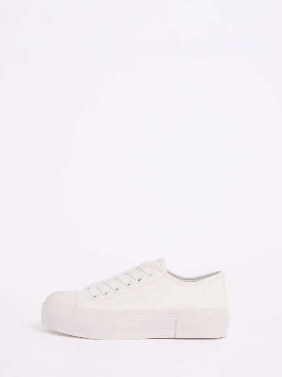 Blanc - Baskets basses décontractées Friends Like These en toile Flatform à lacets