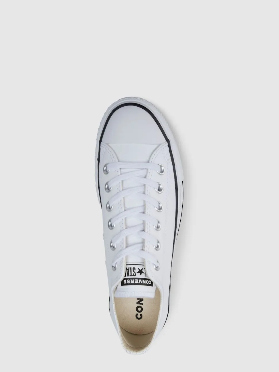 Blanc - Baskets Converse Platform Lift Chuck Ox en cuir