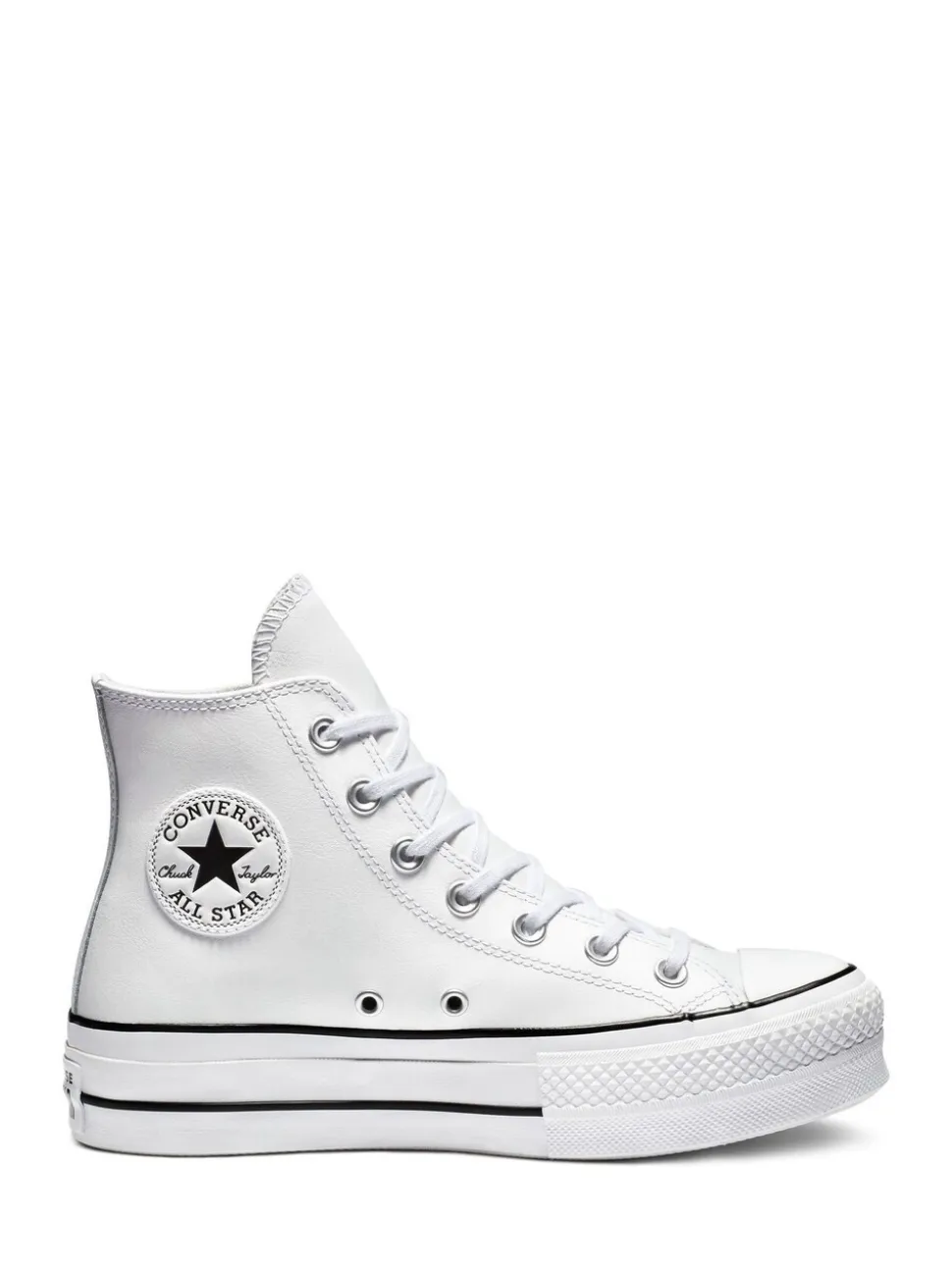 Blanc - Baskets montantes Converse Platform Lift Chuck Taylor en cuir
