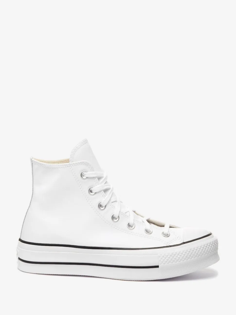 Blanc - Baskets montantes Converse Platform Lift Chuck Taylor en cuir