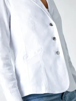Blanc - Blazer Roman stretch à boutons