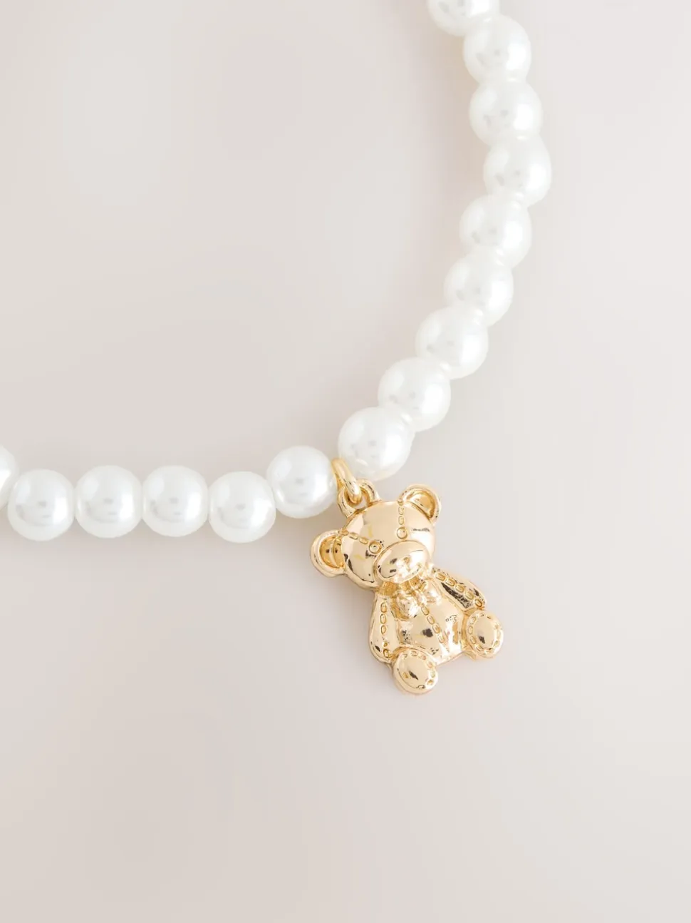 Blanc - Bracelet en peluche extensible effet perle