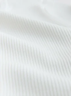 Blanc - Cardigan côtelé en maille à manches volumineuses