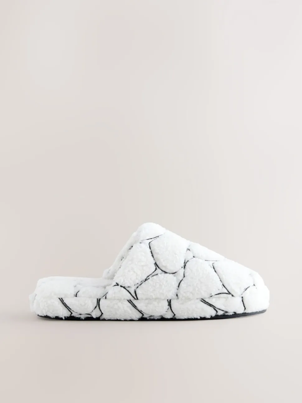 Blanc - Chaussons mules Borg Cœur