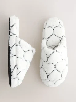Blanc - Chaussons mules Borg Cœur