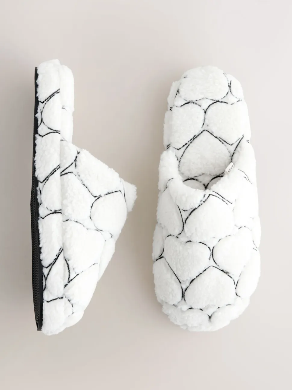 Blanc - Chaussons mules Borg Cœur
