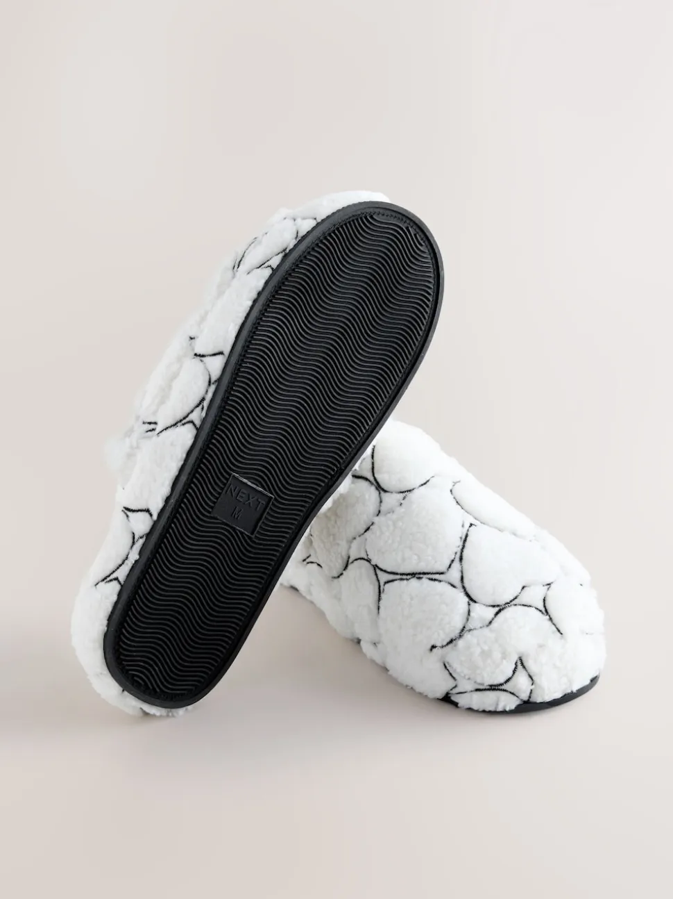 Blanc - Chaussons mules Borg Cœur
