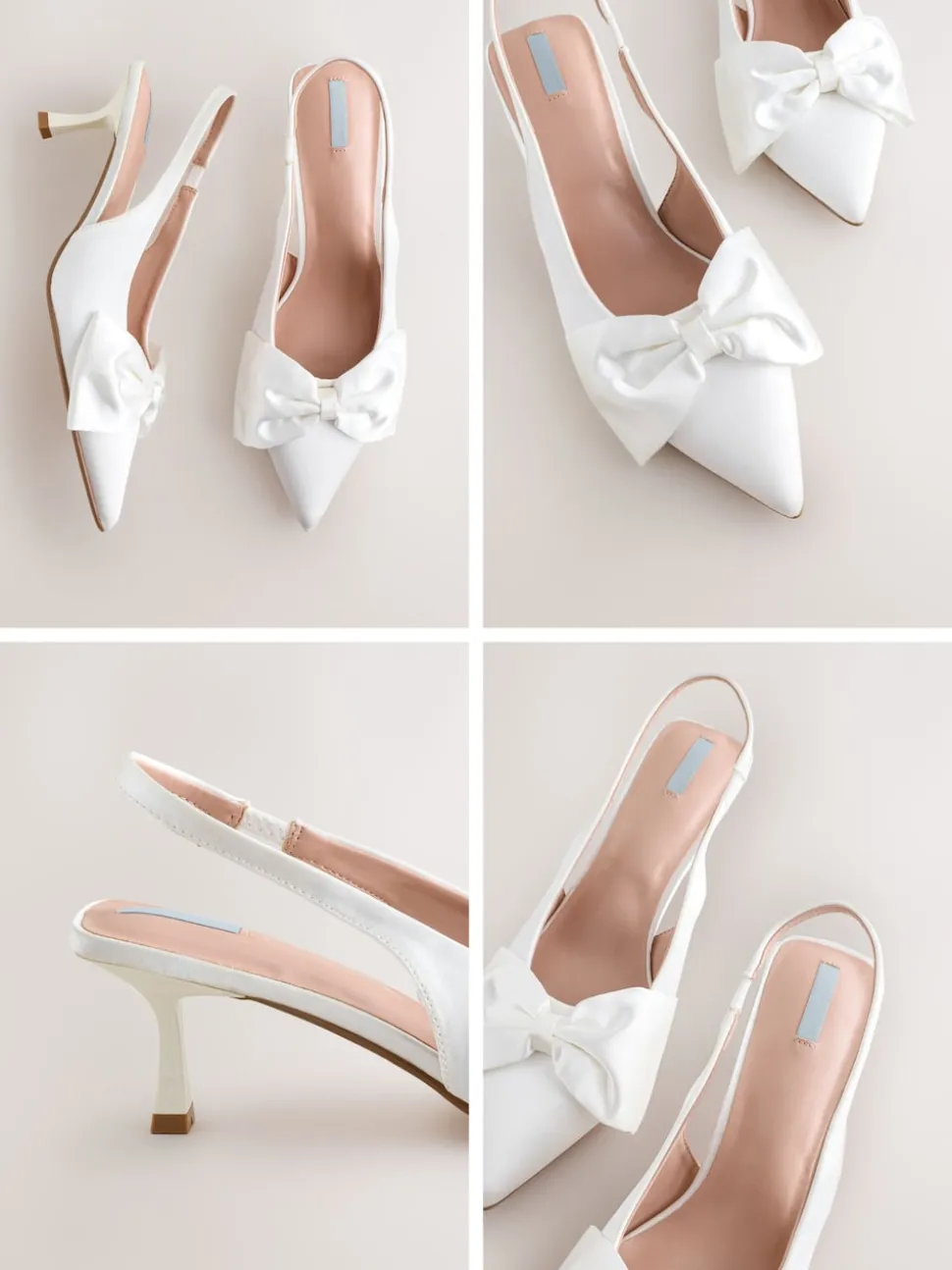 Blanc - Chaussures à talons Mariage Forever Comfort® en Satin à Nœud et bout pointu