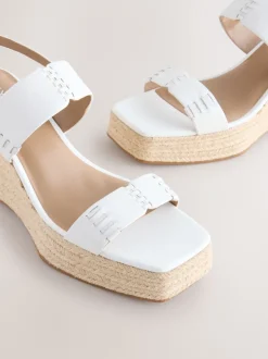 Blanc - Chaussures compensées Craft en cuir haut de gamme