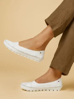 Blanc - Chaussures Pavers en cuir à enfiler blanches
