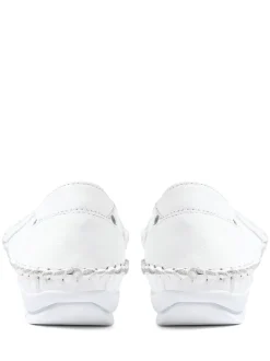 Blanc - Chaussures Pavers en cuir à enfiler blanches