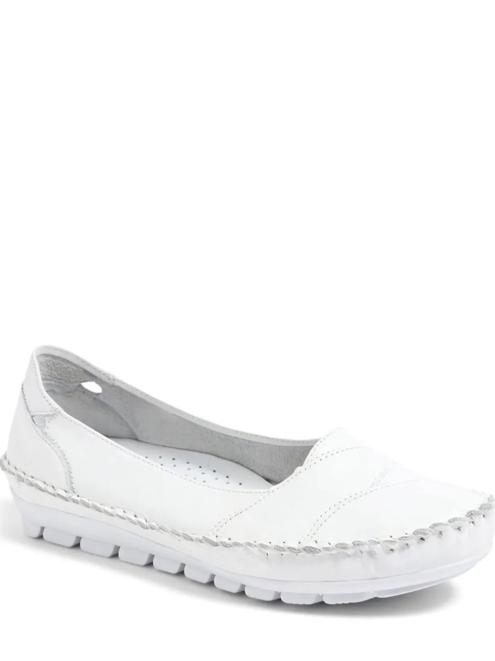Blanc - Chaussures Pavers en cuir à enfiler blanches