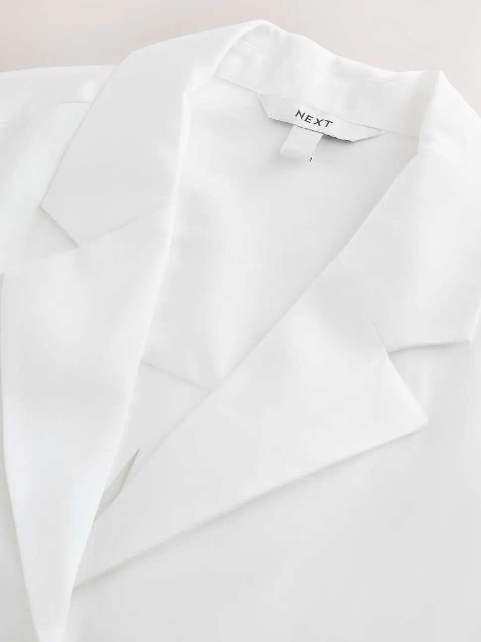 Blanc - Chemise à manches longues à col doux Revere